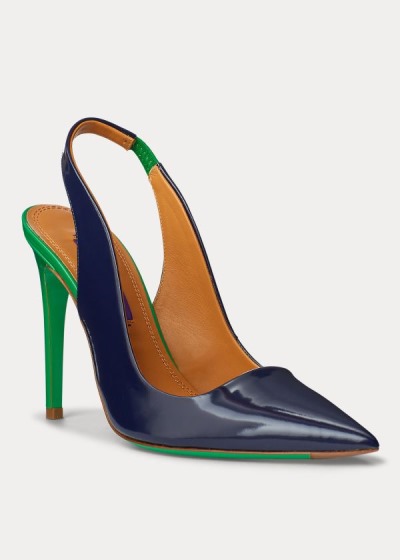 Bombas Ralph Lauren Mujer Azul Marino / Verdes - Carley Two-Tone Calfskin - SIMLW4758